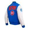 Detroit Pistons City Arch Royal and White Varsity Jacket For Sale