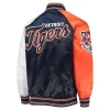 Detroit Tigers Reliever Varsity Satin Jacket Back