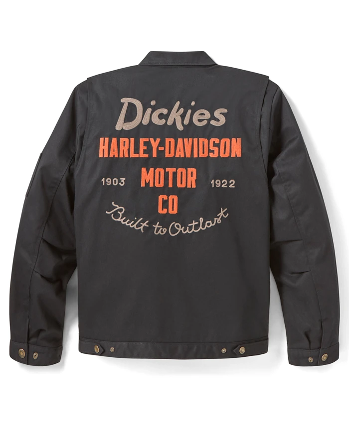 Dickies x H-D Quilted Lined Eisenhower Jacket Black Back