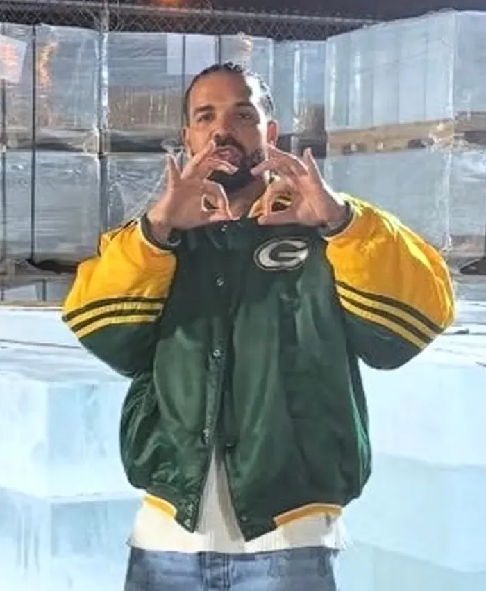 Drake Vintage Green and Yellow Bay Packers Starter Jacket Front