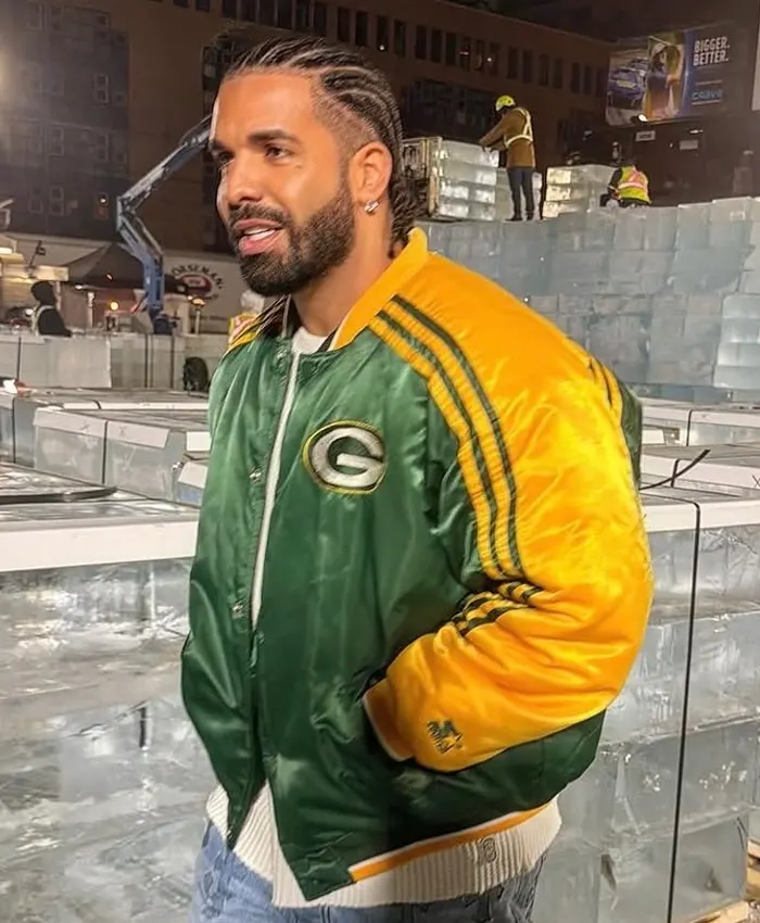 Drake Vintage Green and Yellow Bay Packers Starter Jacket