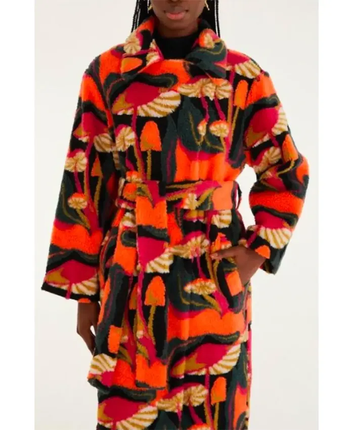 Elsbeth S03 Carrie Preston Mushrooms Fleece Coat For Sale
