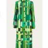 Els­beth S03 Els­beth Tas­cioni Green Print­ed Coat For Sale