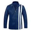 Elvis Presley Speedway Racer Style Leather Jacket Blue