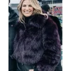 Erin Andrews Purple Fur Coat Front