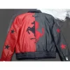Ferrari Red & Black Leather Jacket Back