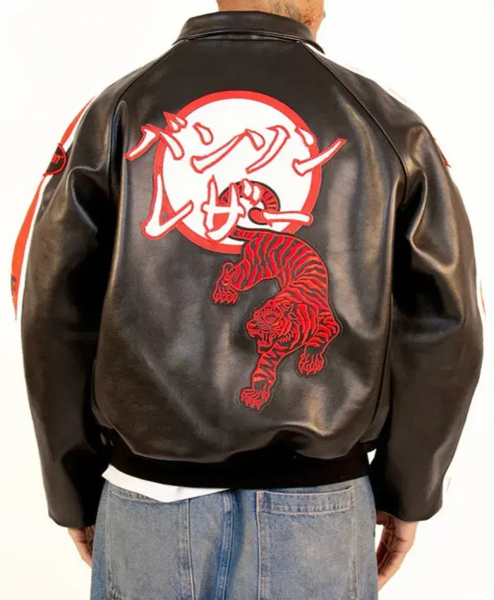 Fly Geenius x Vanson Black Tokyo Bomber Jacket Back