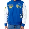 Golden State Warriors City Arch Royal and White Varsity Jacket