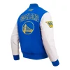 Golden State Warriors City Arch Royal and White Varsity Jacket For Sale