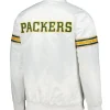 Green Bay Packers Power Forward Satin Varsity Jacket Back