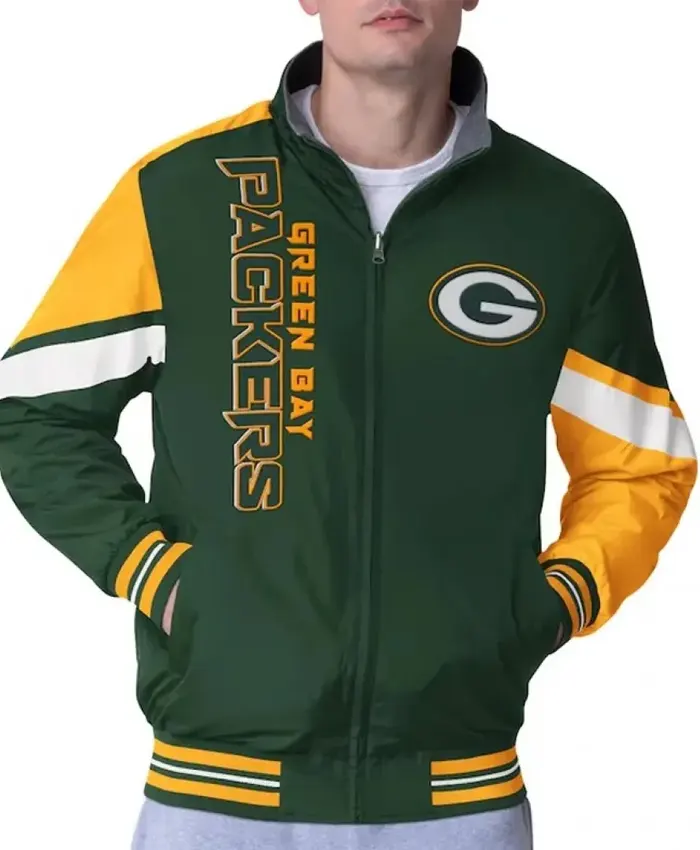 Green Bay Packers Strong Arm Green Full Zip Jacket