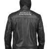 Harley Davidson Swingarm Black Leather Jacket Back