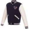 Houston Texans Navy Blue Two Tone Varsity Jacket Style 2