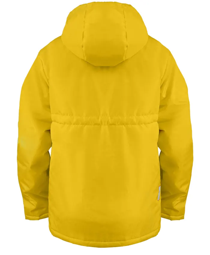 Hunter Lightweight Yellow Rain Jacket Back