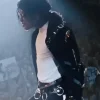 Jaafar Jackson Michael Black Belted Leather Jacket For Sale