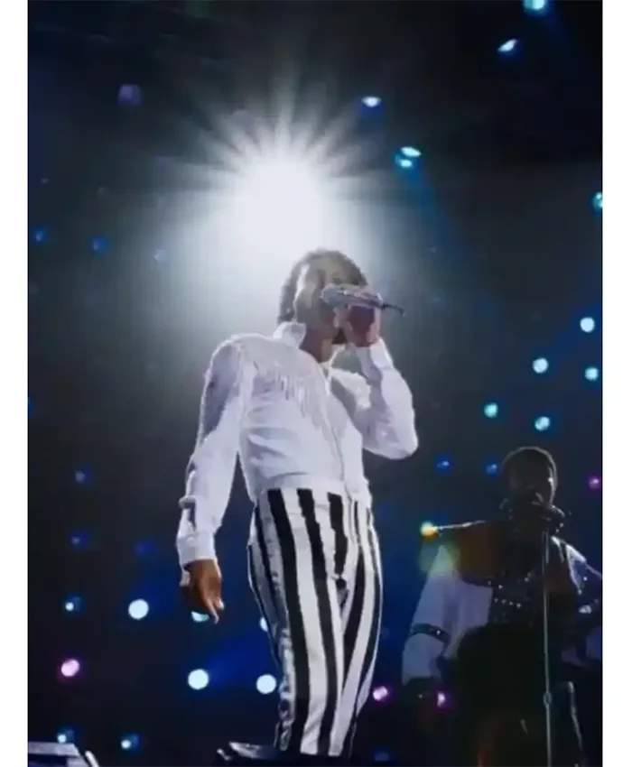 Michael embroidered white jacket inspired by Jaafar Jackson