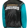 Jacksonville Jaguars Starter Black and Blue Jacket Back