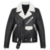 Justin Bieber Black and White Biker Jacket Front