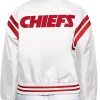 Kansas City Chiefs Full Count White Satin Jacket Back