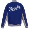 Kansas City Royals Accent Varsity Royal Wool Jacket Back