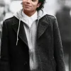 King of Pop Michael Jackson Street King Gray Wool Coat Closeup