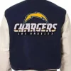 LA Chargers Navy and White Wool Jacket Back