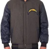 LA Chargers Varsity Charcoal and Navy Jacket