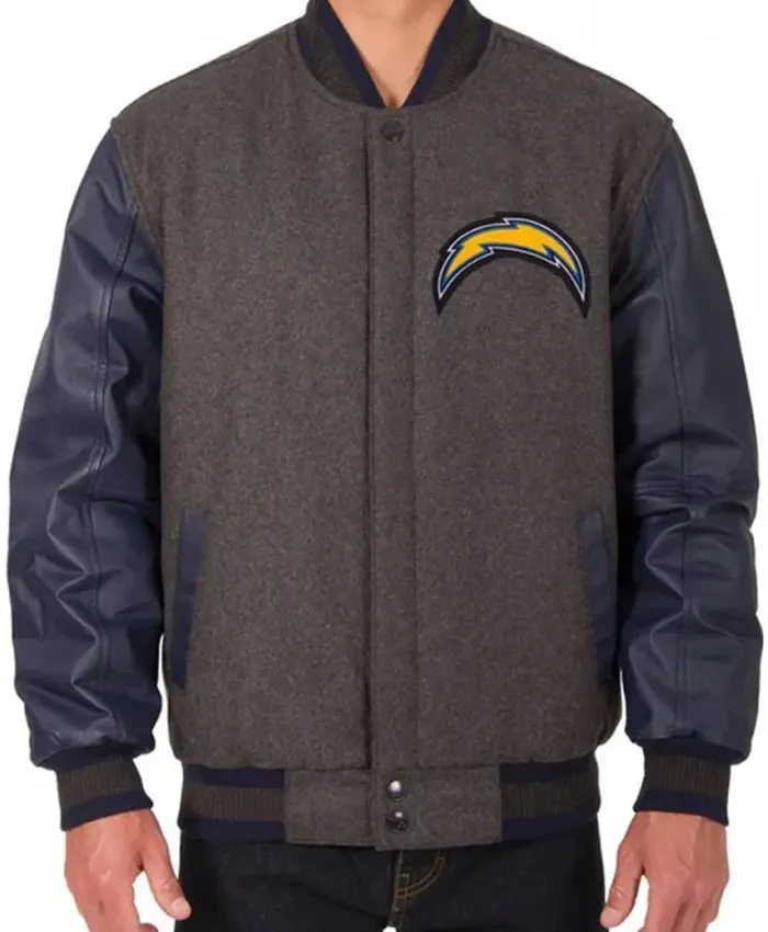 LA Chargers Varsity Charcoal and Navy Jacket