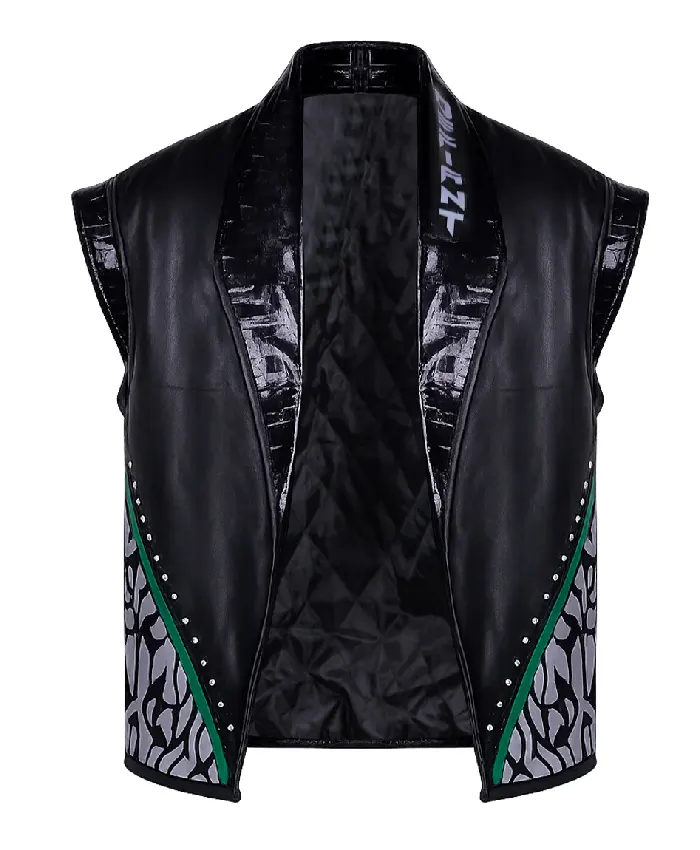 Men's LA Knight WrestleMania 42 Black Leather Vest