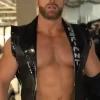 LA Knight WrestleMania 42 Black Leather Vest