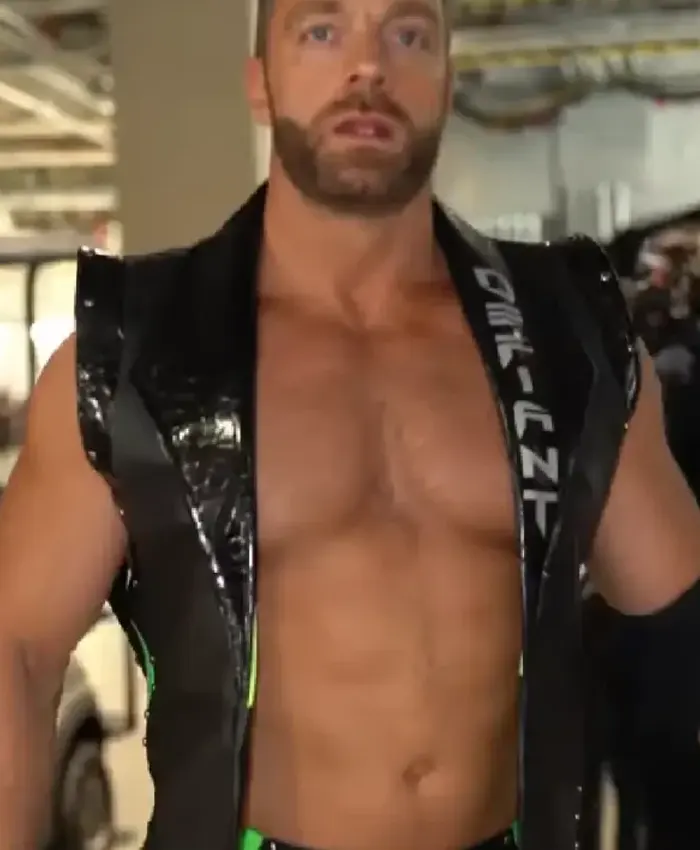 LA Knight WrestleMania 42 Black Leather Vest