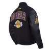 LA Lakers City Arch Black Varsity Jacket Back