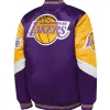 LA Lakers Classic Throw It Back Satin Bomber Jacket Back