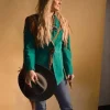 Lainey Wilson Keepin Country Cool Green Fringe Blazer For Sale