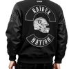 Las Vegas Raiders Born For Sport Black Varsity Jacket Back