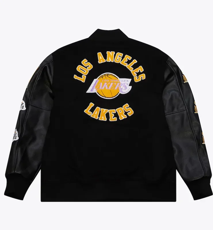 Los Angeles Lakers Black Out Vintage Logo Jacket Back