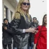 MFW 2026 Sarah Pidgeon Celebrity Leather Jacket Side