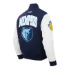 Memphis Grizzlies City Arch Navy and White Varsity Jacket For Sale