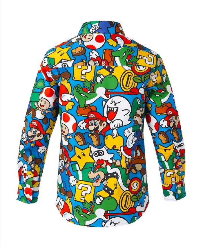Mens Super Mario Dress Shirt Back