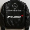 Mercedes Benz McLaren Formula 1 Team Edition Black Leather Racing Moto Jacket