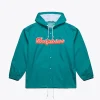 Miami Dolphins Coaches Aqua Windbreaker Hooded Jacket