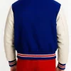 Michael Jackson WB Blue and White Varsity Jacket Back