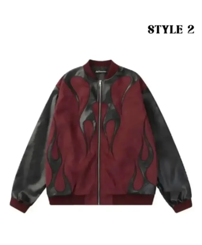 Midnight Flame Bomber Jacket Style 2