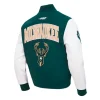 Milwaukee Bucks City Arch Green and White Varsity Jacket For Sale