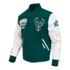 Milwaukee Bucks City Arch Green and White Varsity Jacket Side
