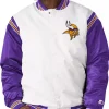 Minnesota Vikings The Renegade White and Purple Satin Jacket