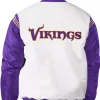 Minnesota Vikings The Renegade White and Purple Satin Jacket Back