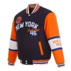 NY Knicks Navy Blue & Orange Letterman Jacket