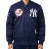 NY Yankees City Arch Navy Satin Bomber Jacket