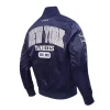 NY Yankees City Arch Navy Satin Bomber Jacket For Sale